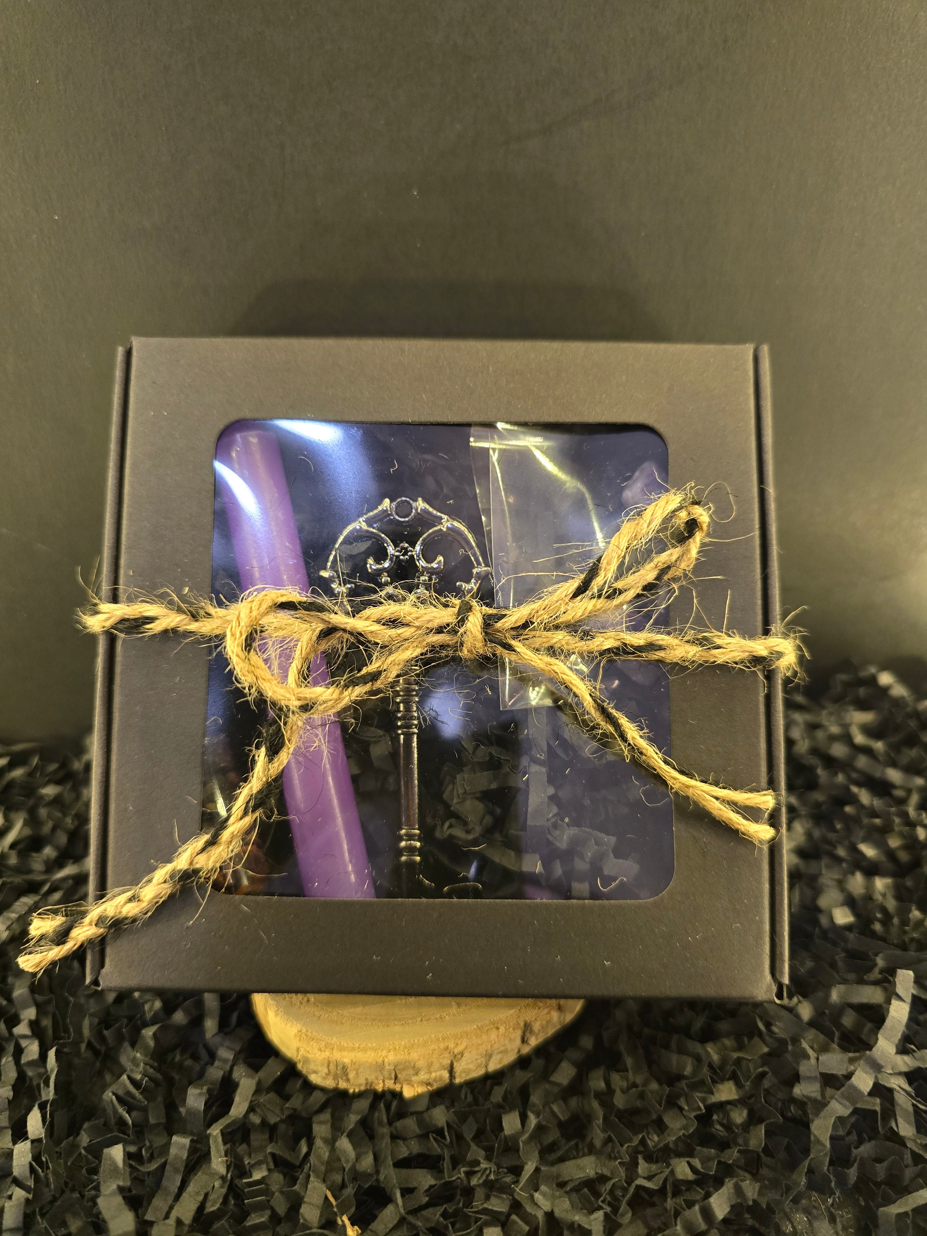 Purple Candle Skeleton Key Ritual Box