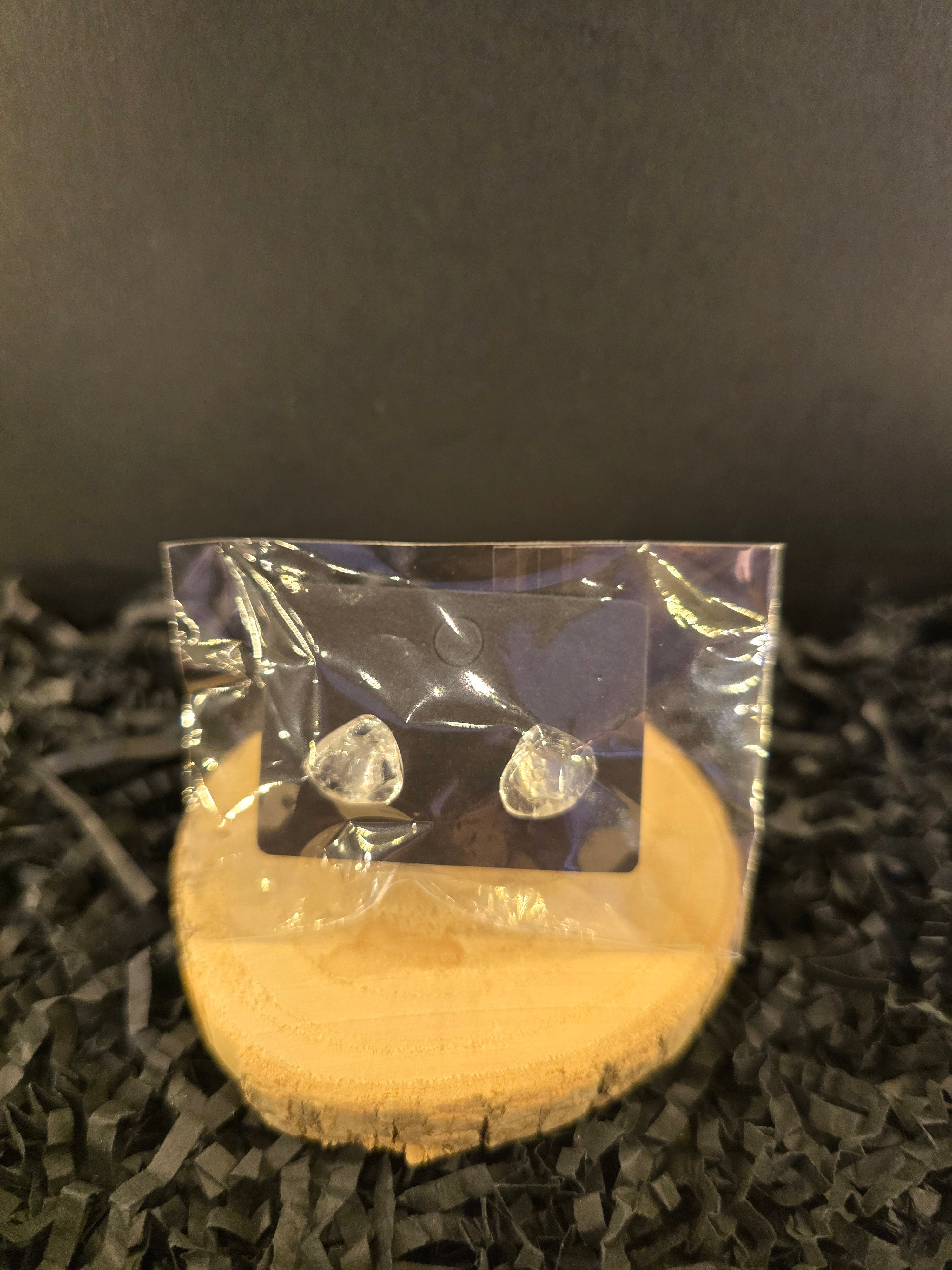 Clear Quartz Stud Earrings
